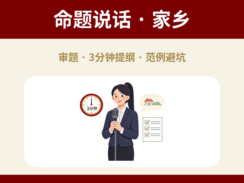 命题说话第1题《家乡（或熟悉的地方）》：审题、3分钟提纲与参考范例